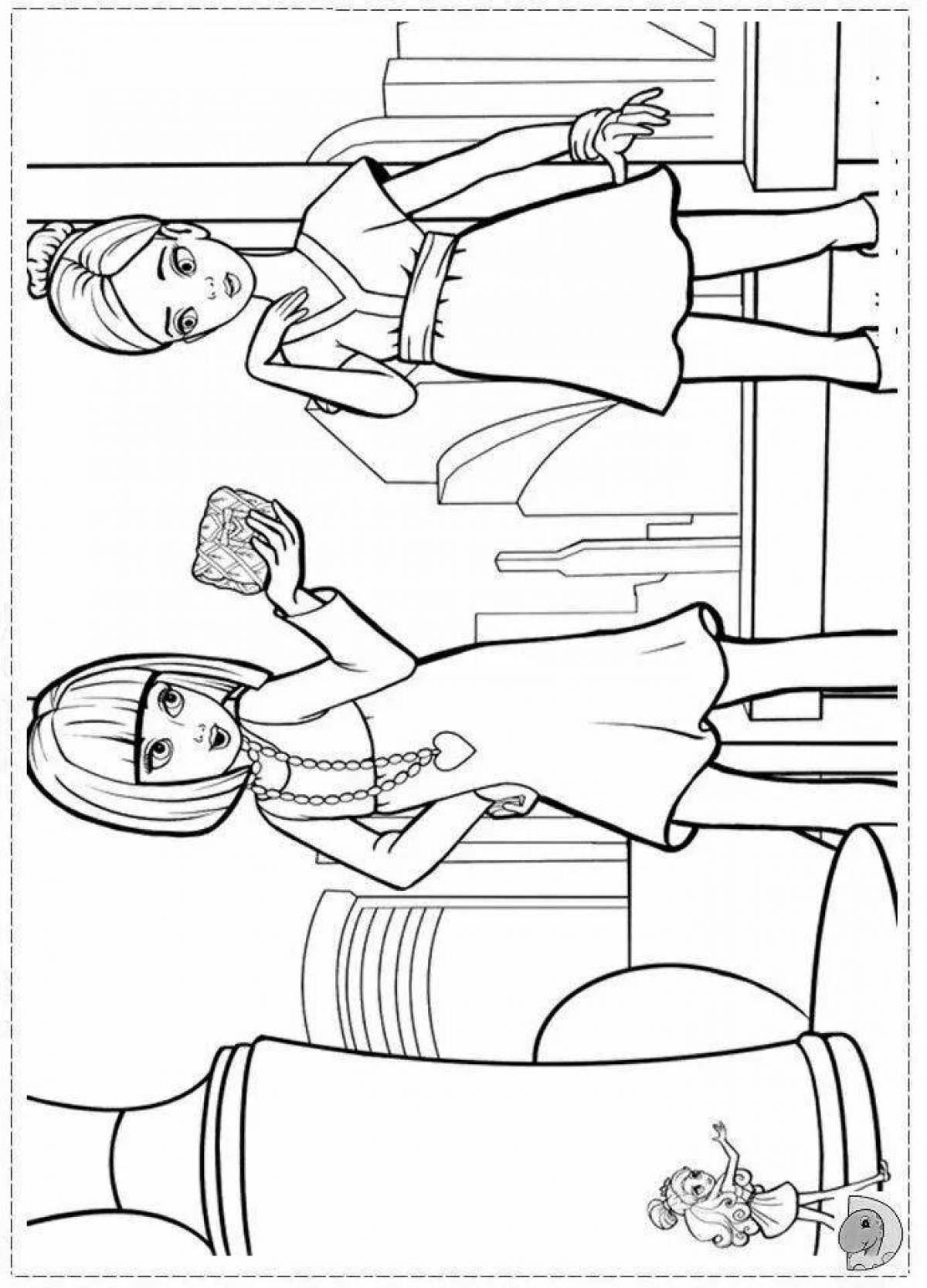 Exquisite projector barbie coloring book