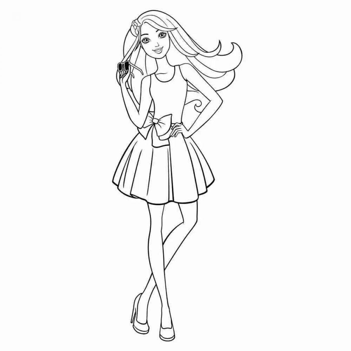 Amazing coloring page with barbie projector