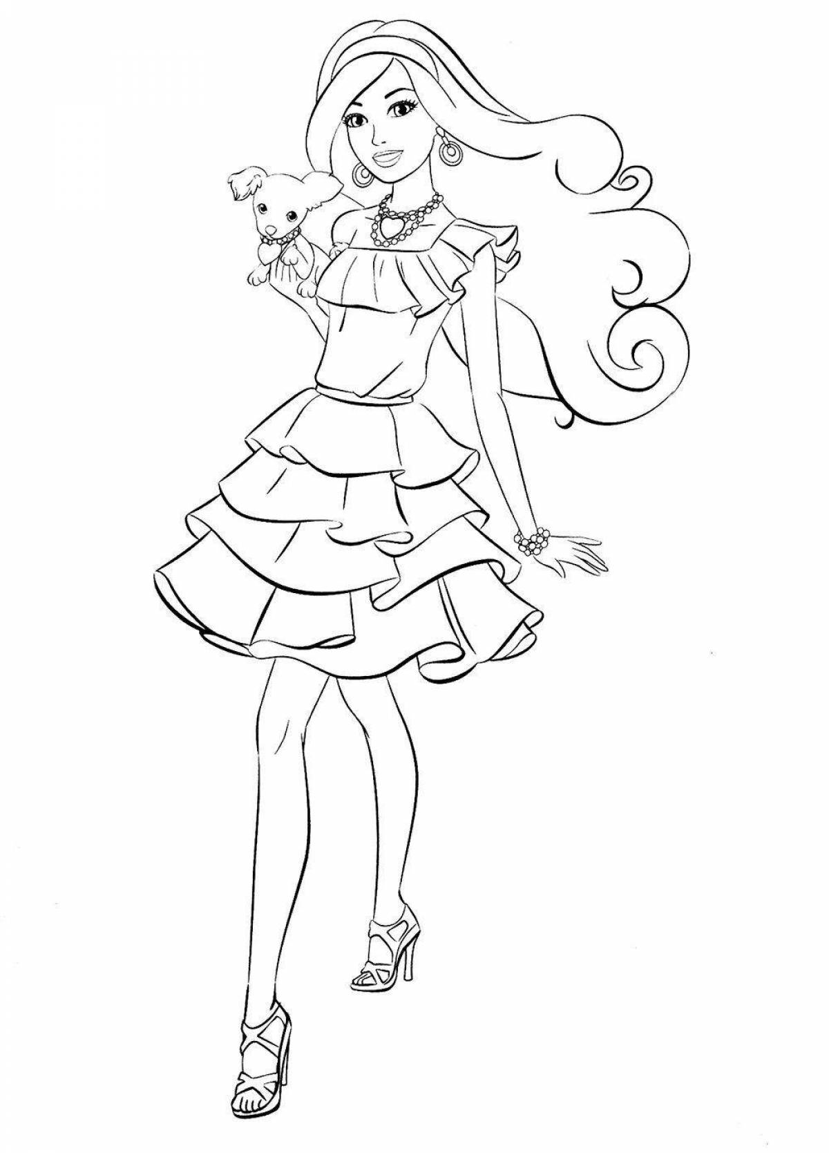 Barbie projector coloring page