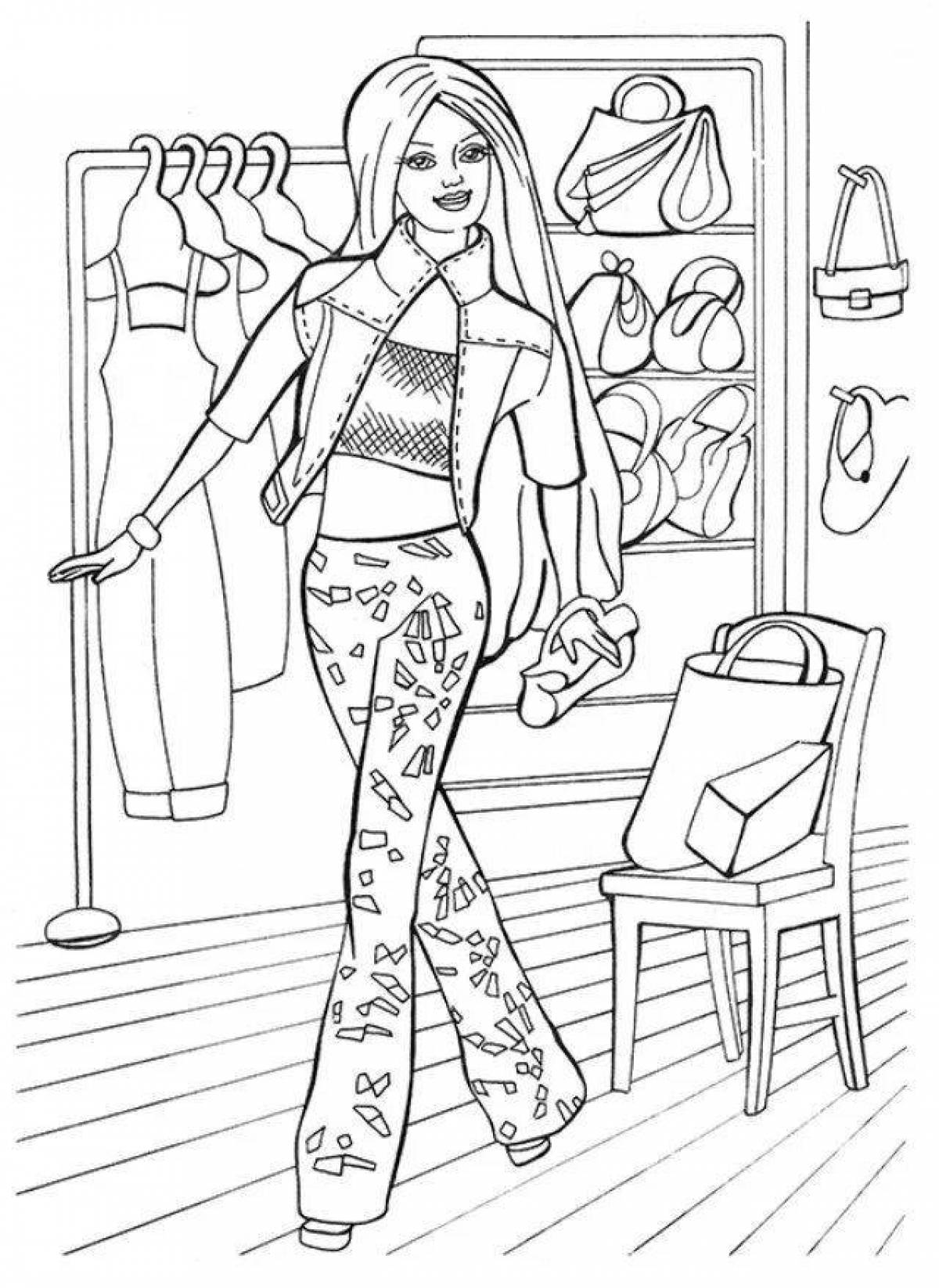 Barbie projector coloring page