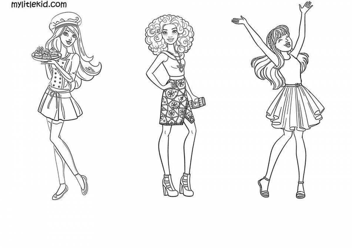 Coloring dazzling barbie projector