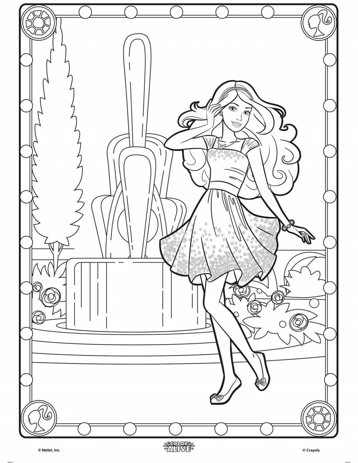Barbie projector coloring page