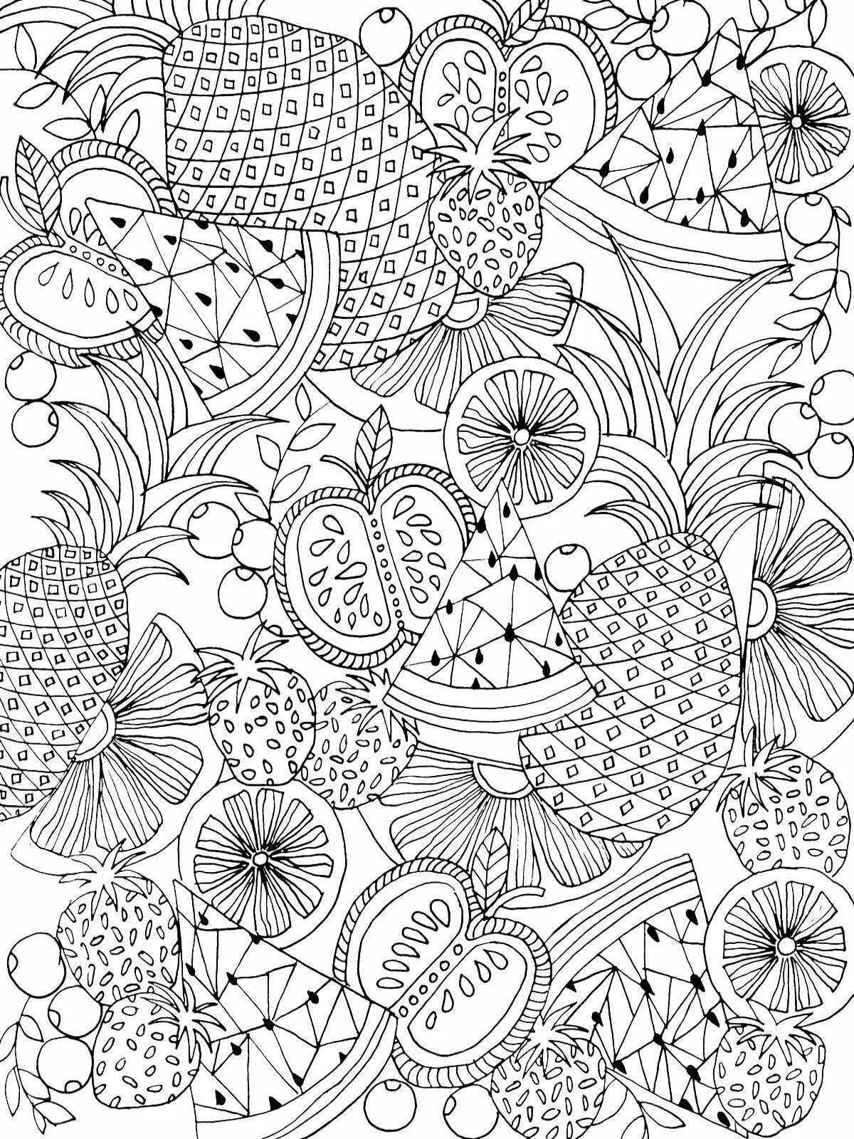 Charming anti-stress coloring print