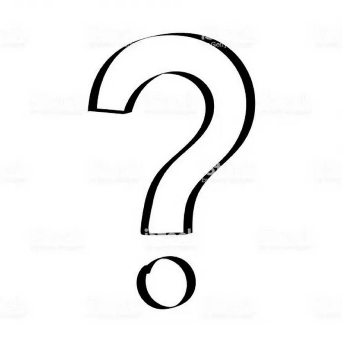 Playful question mark coloring page