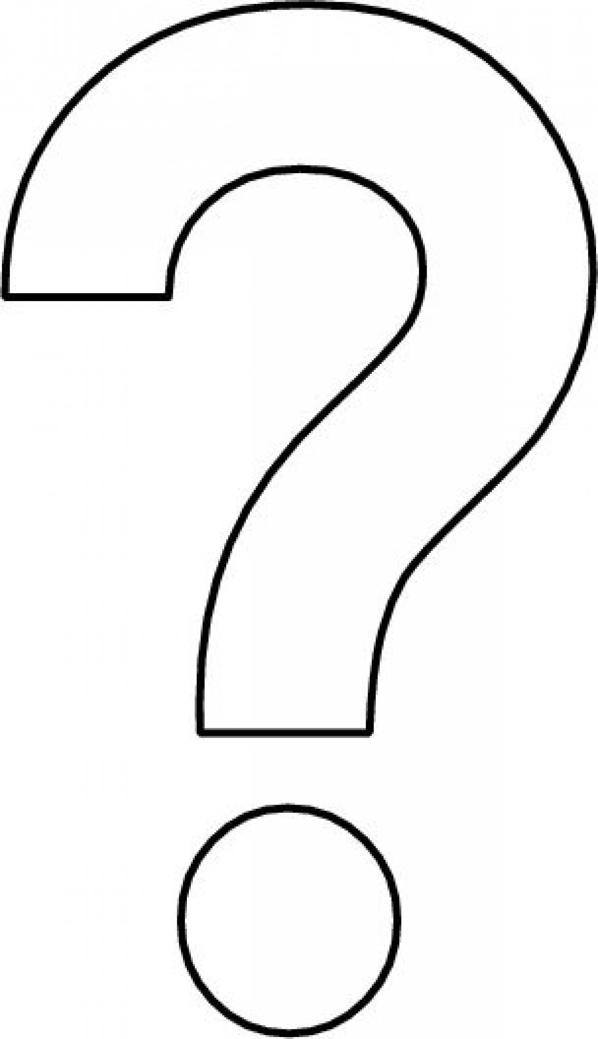 Attractive coloring page with question mark
