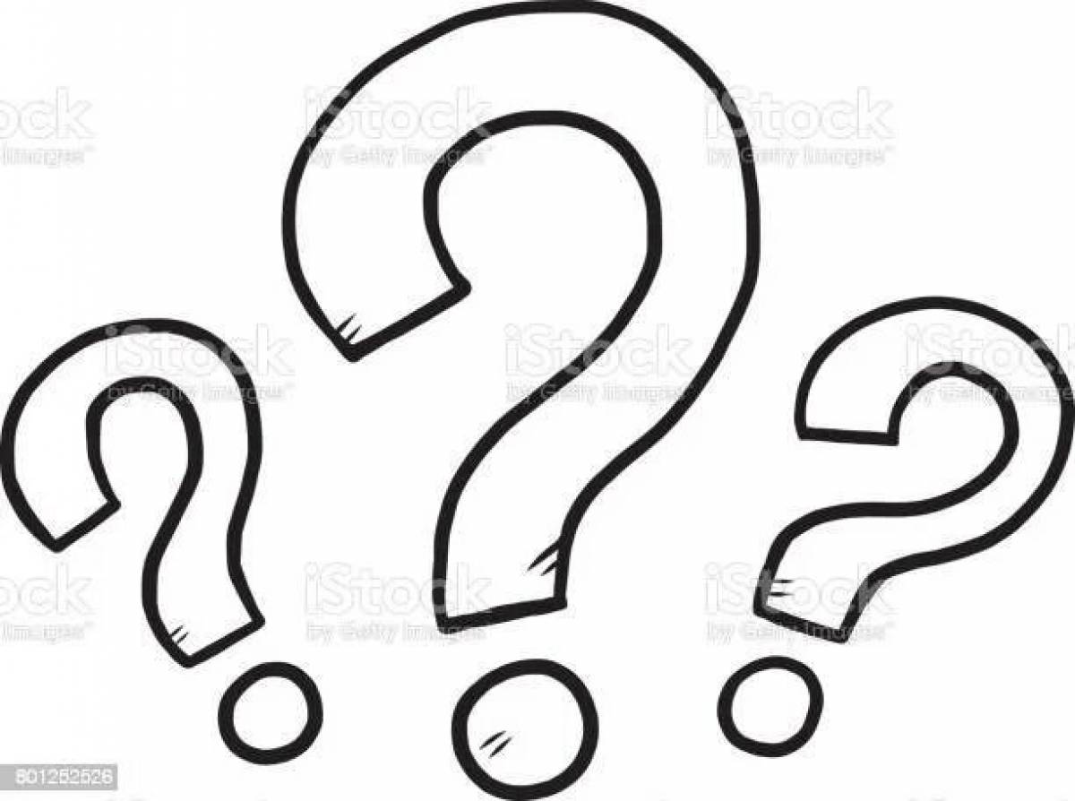 Dazzling question mark coloring page