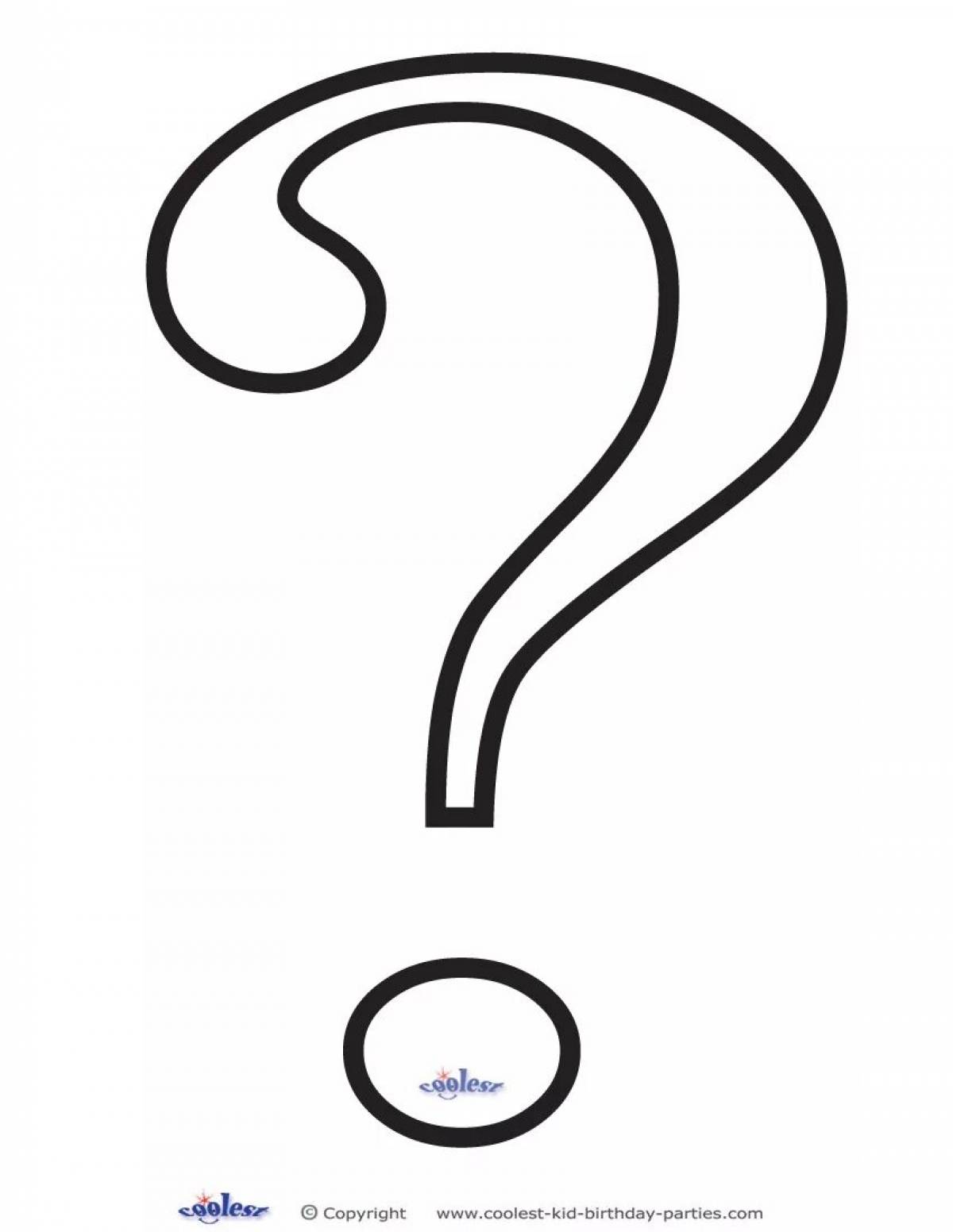Intriguing question mark coloring page