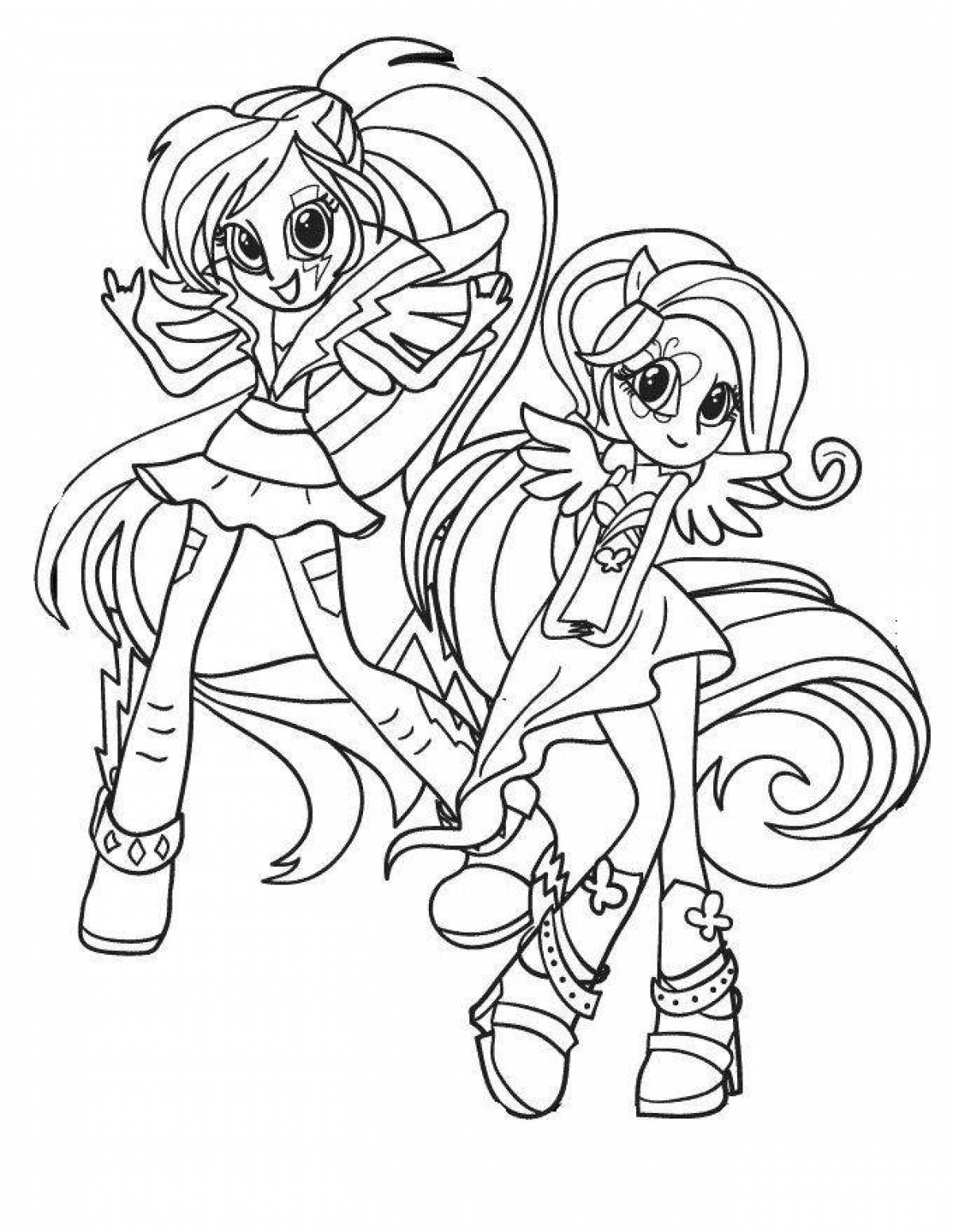 A lovely rainbow high coloring page