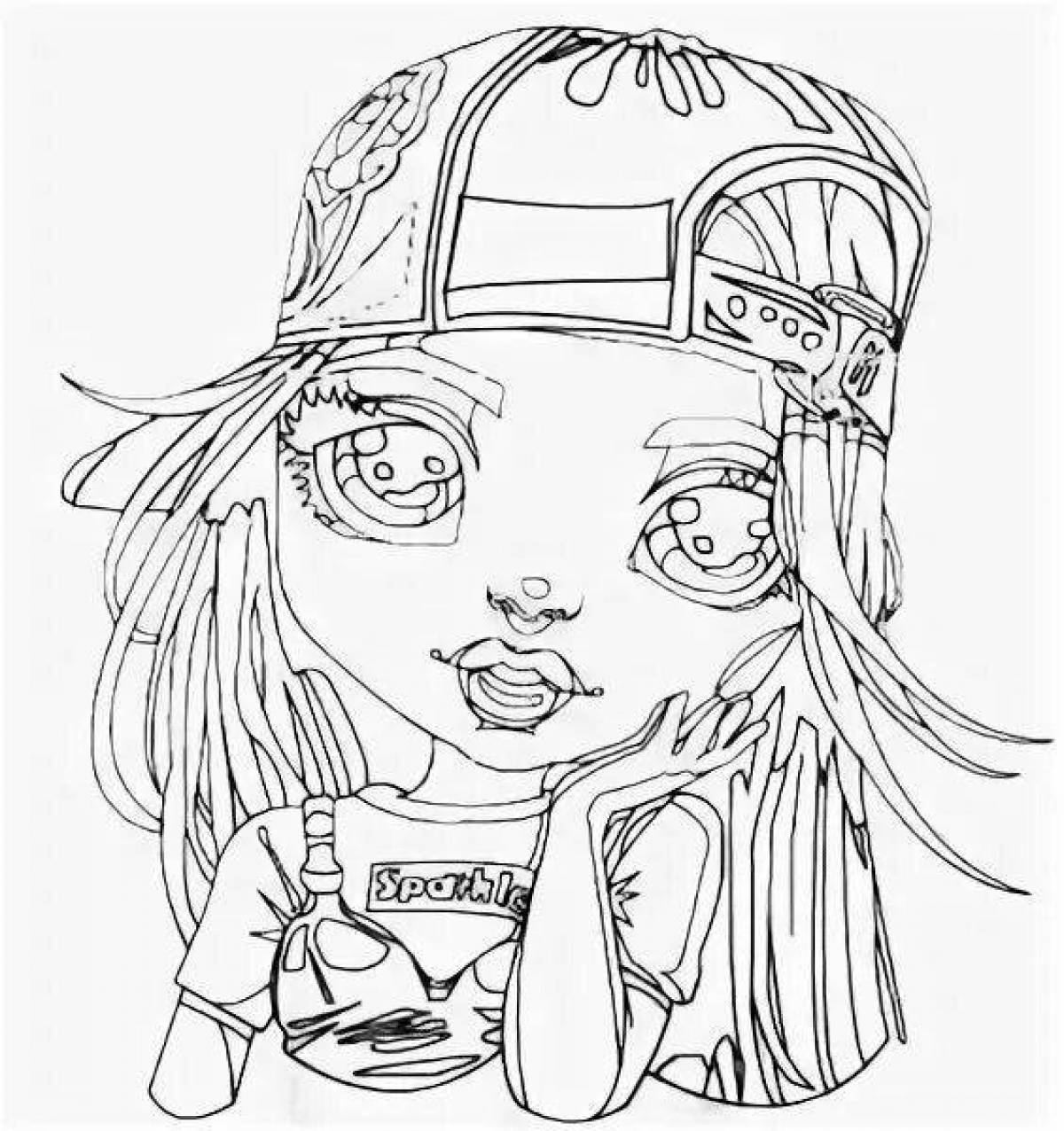 Rainbow high coloring page