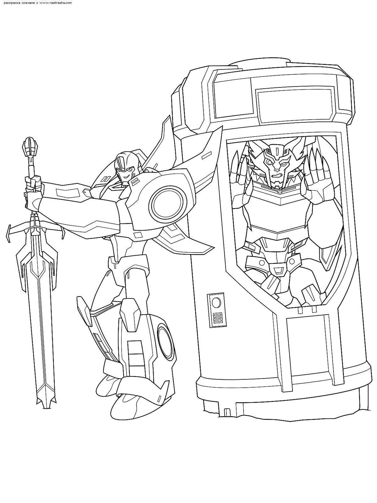 Coloring book wonderful bumblebee transformers