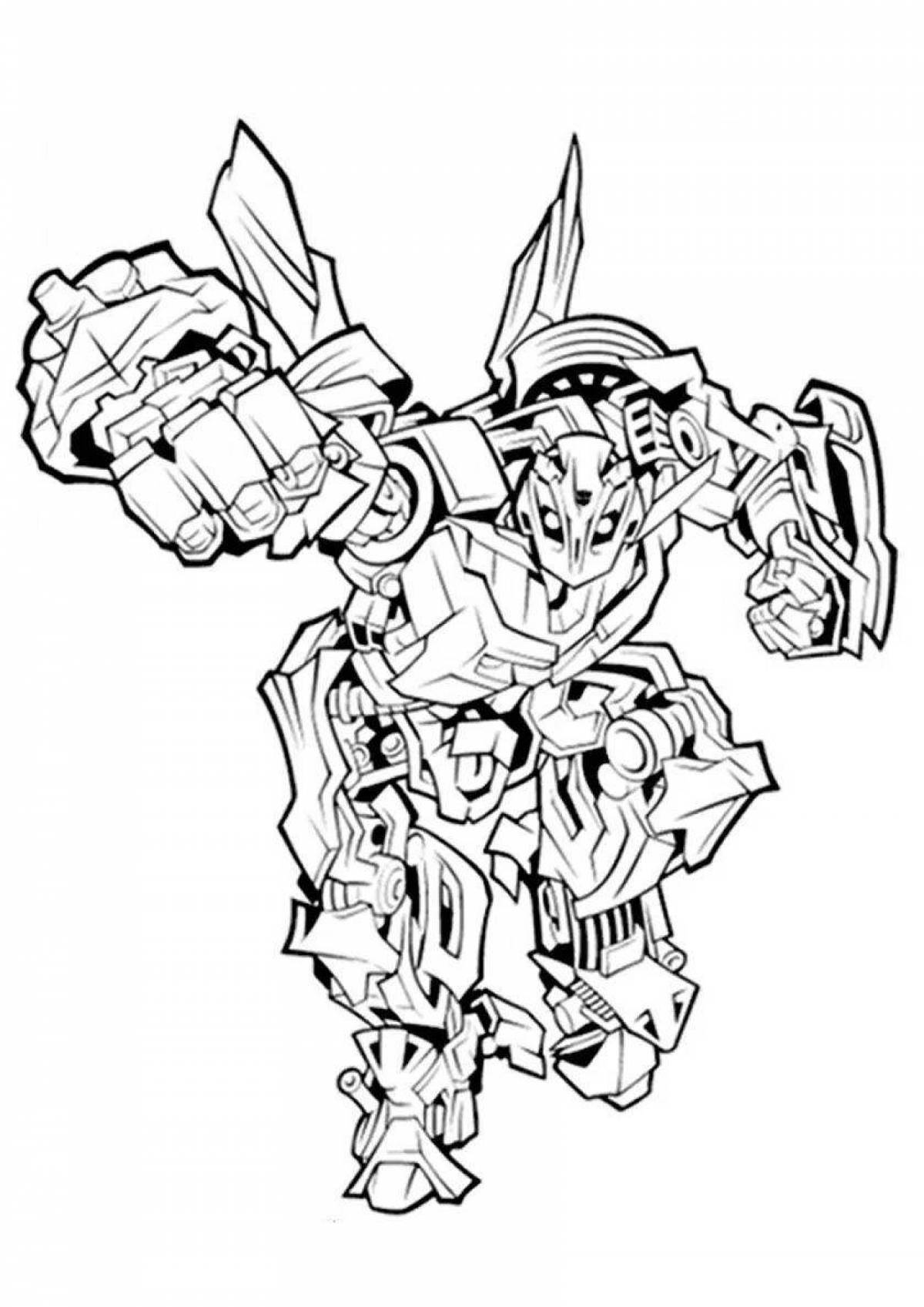 Coloring page charming bumblebee transformers