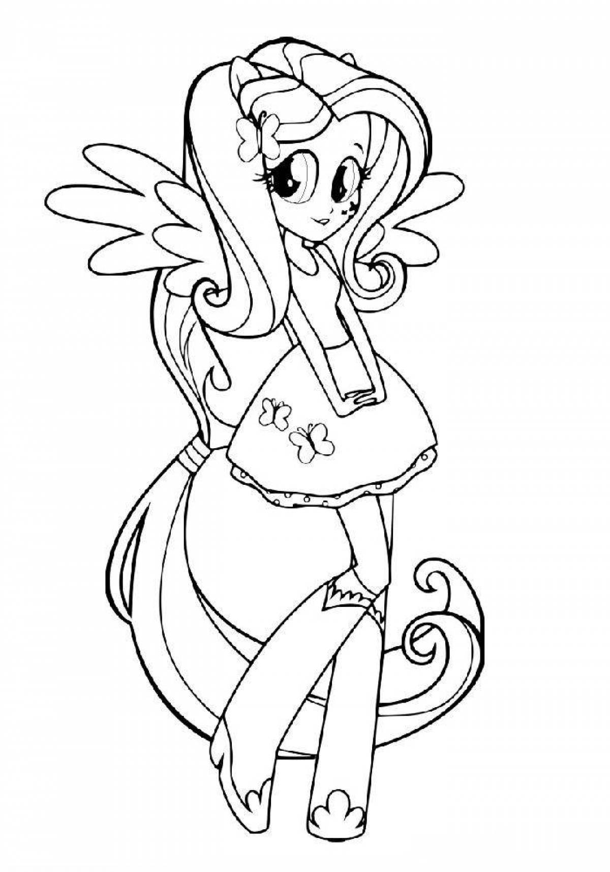 Glittering ponyman coloring page