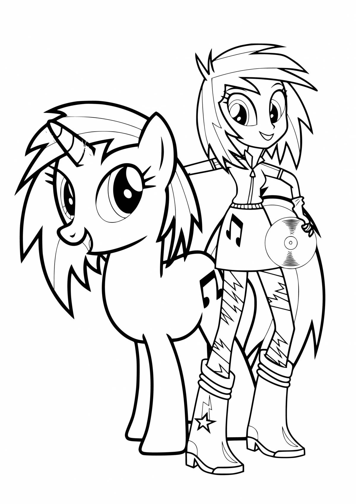 Coloring page glamor pony man