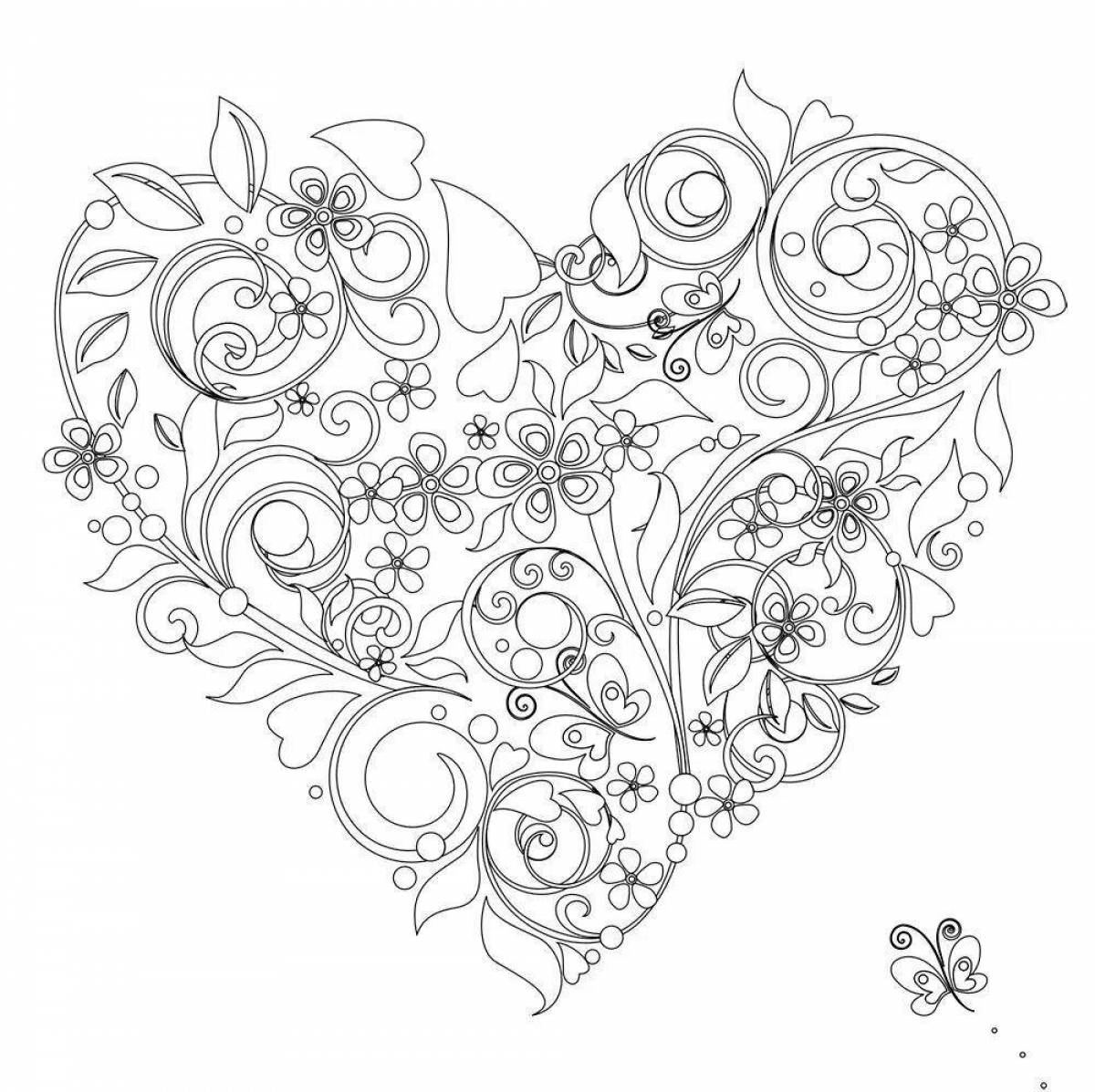 Relaxing heart anti-stress coloring book