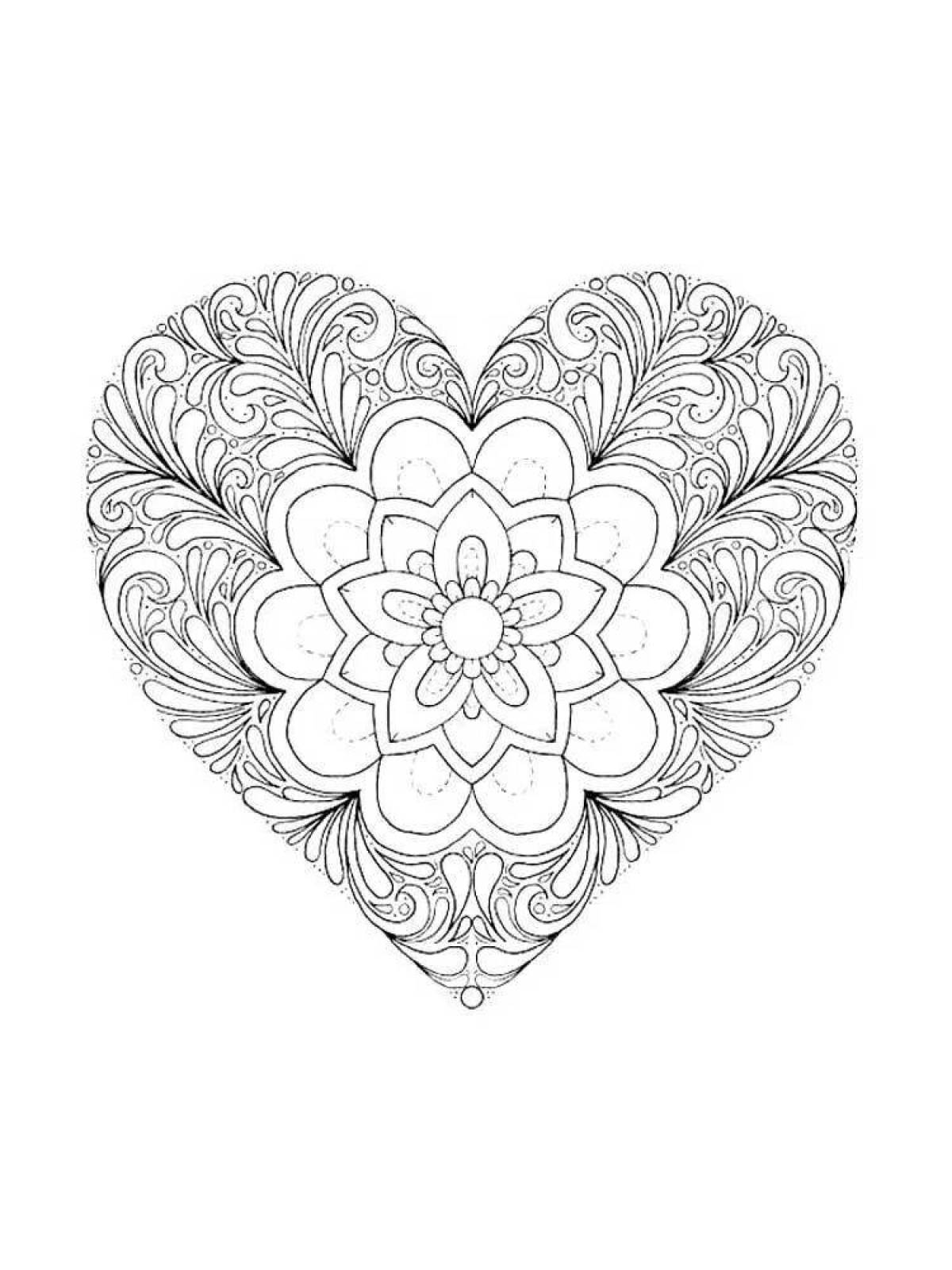 Coloring book soothing heart antistress