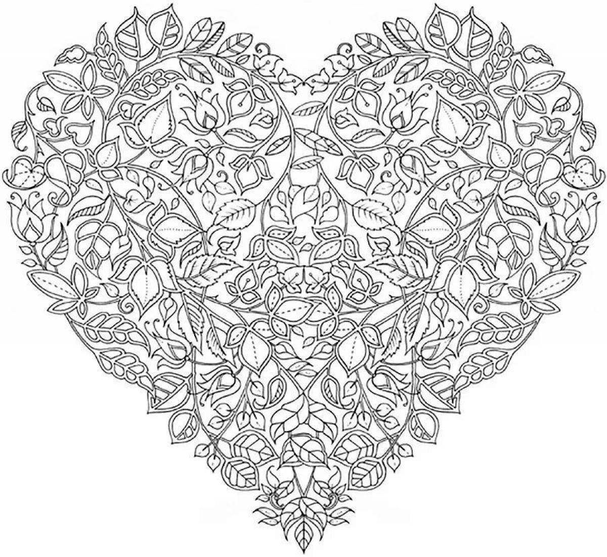 Coloring tranquil heart antistress