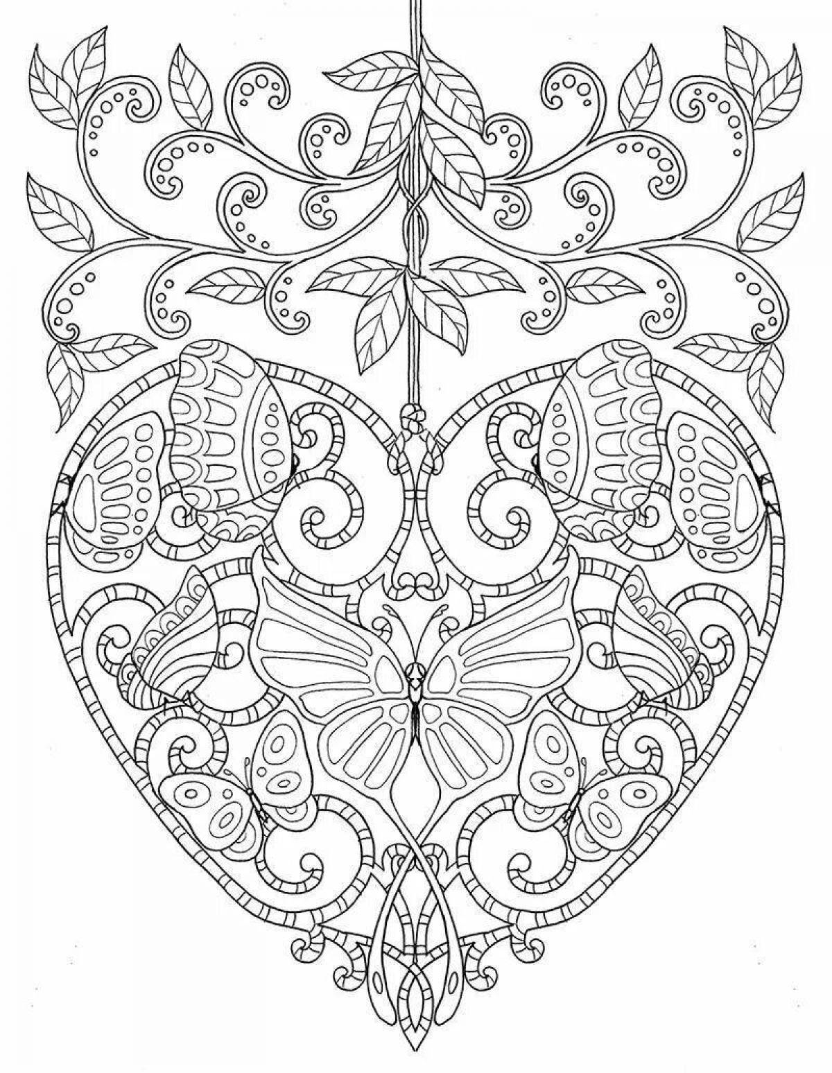 Charming heart antistress coloring book