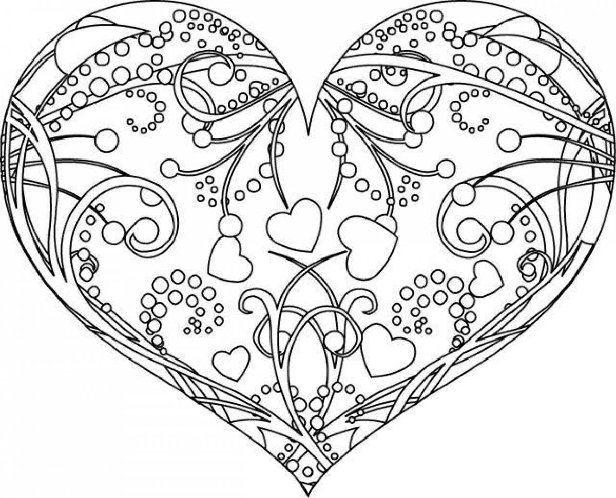 Exciting heart antistress coloring book