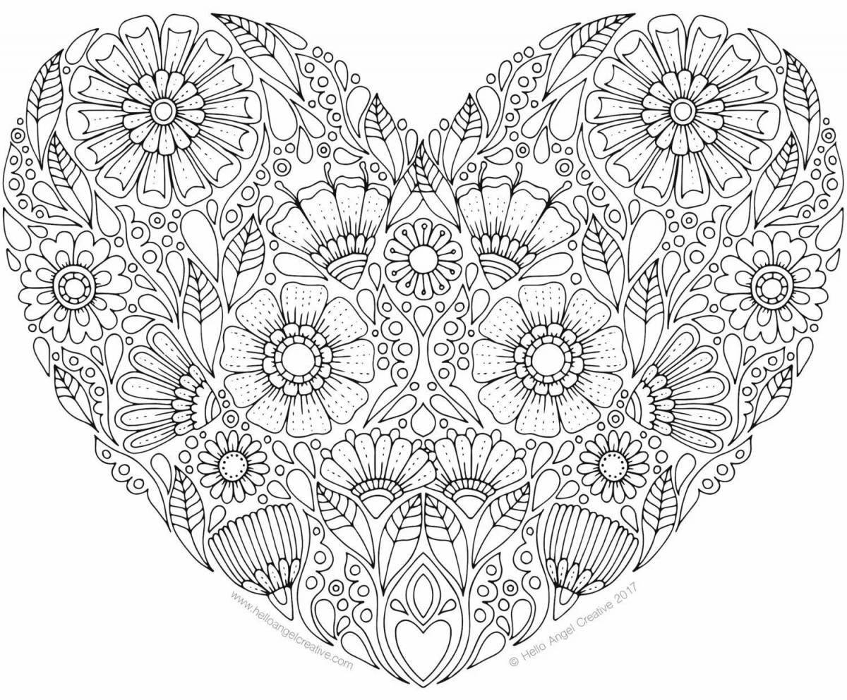 Gorgeous heart antistress coloring book