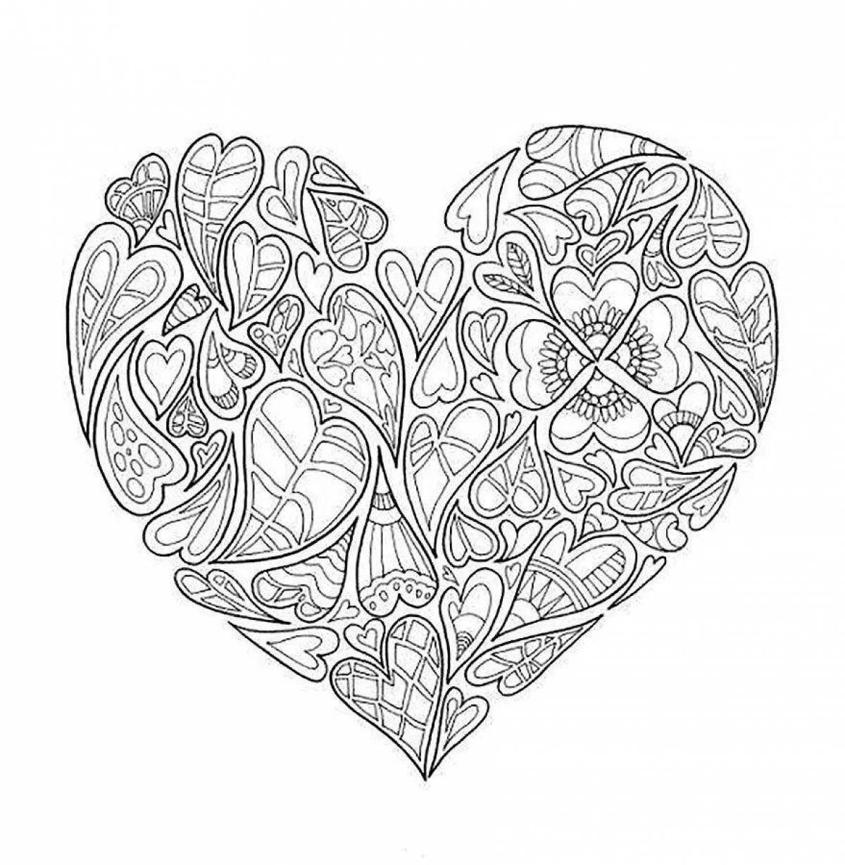 Coloring exquisite heart antistress
