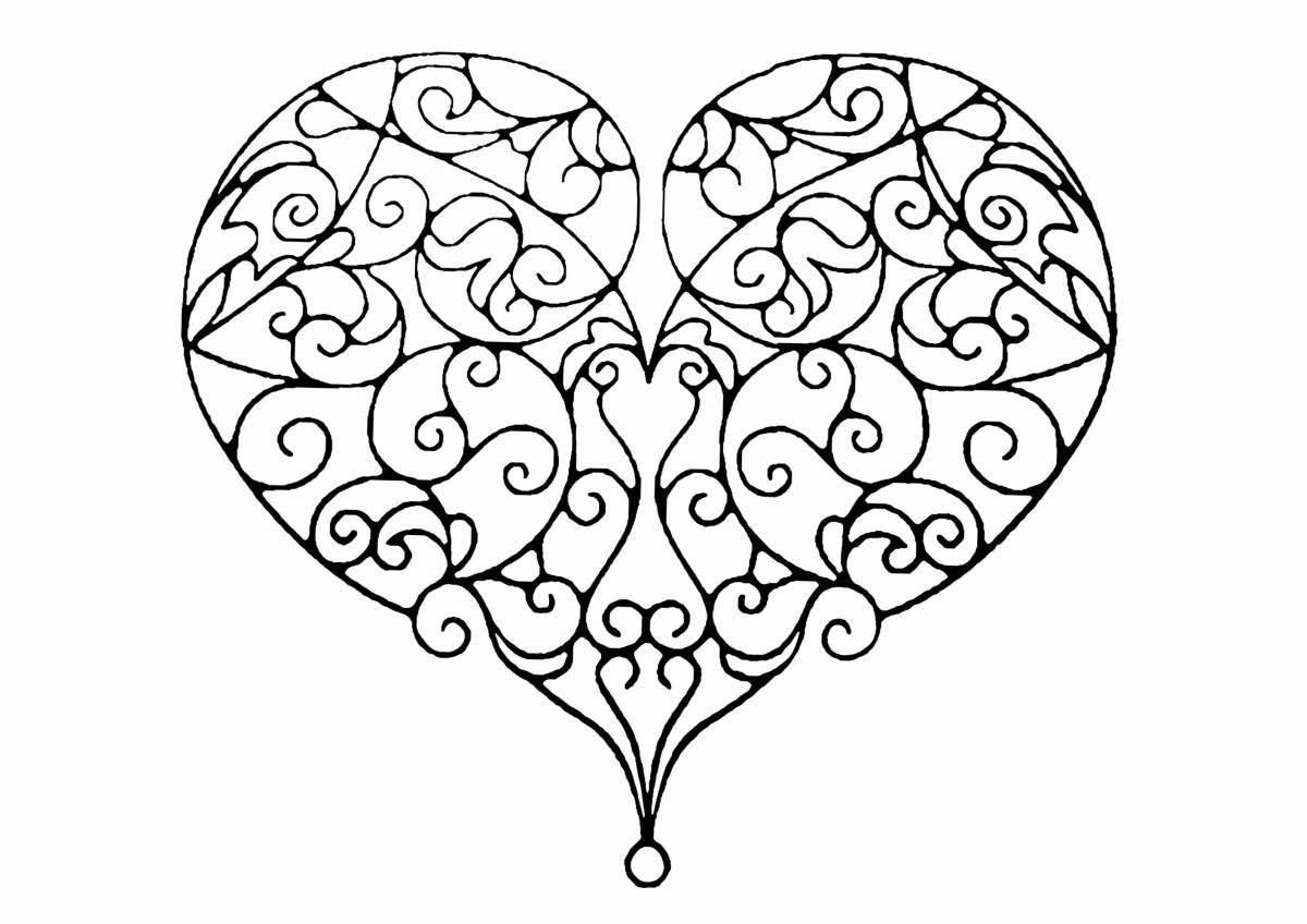 Alluring heart antistress coloring book