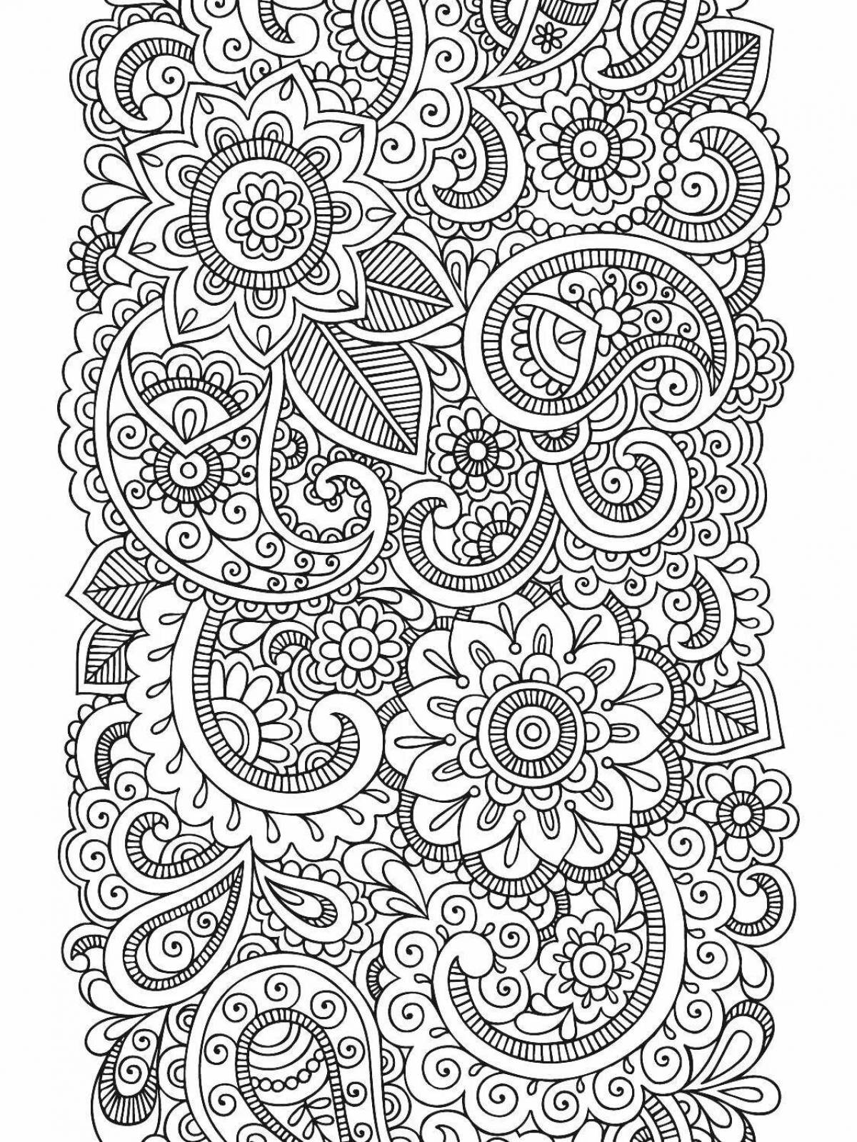 Coloring page with intricate designs