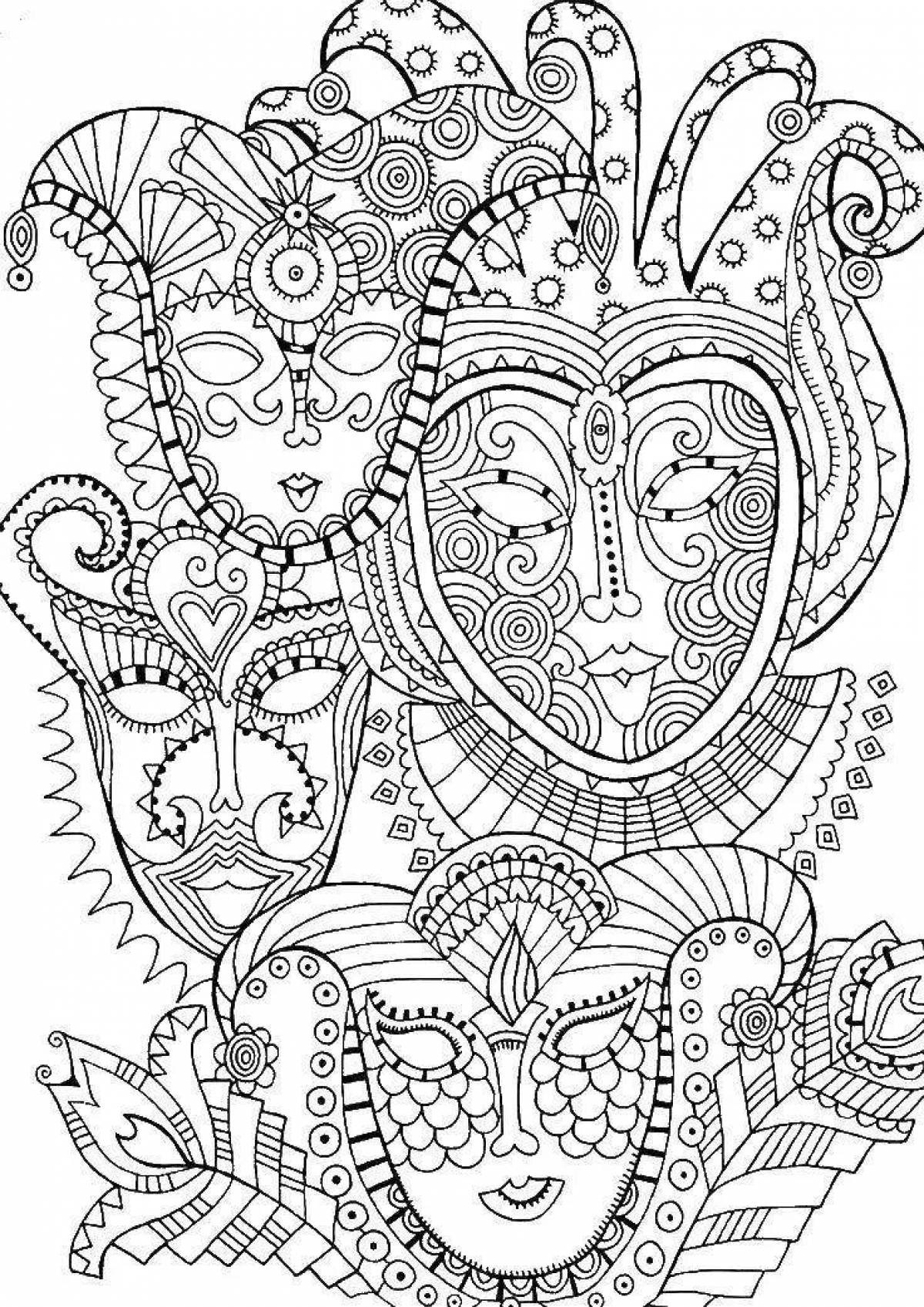 Coloring page with intricate patterns - luxury