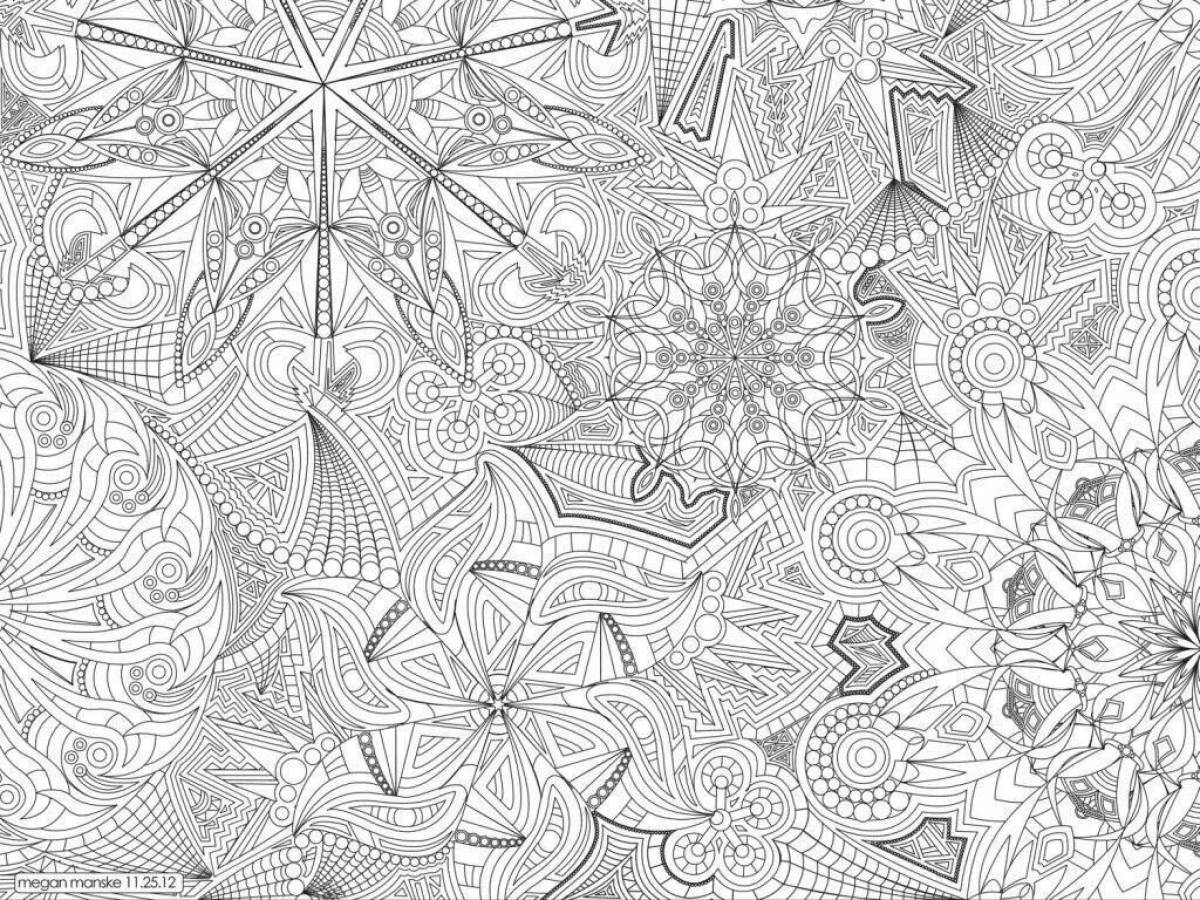 Coloring page intricate patterns - hypnotic