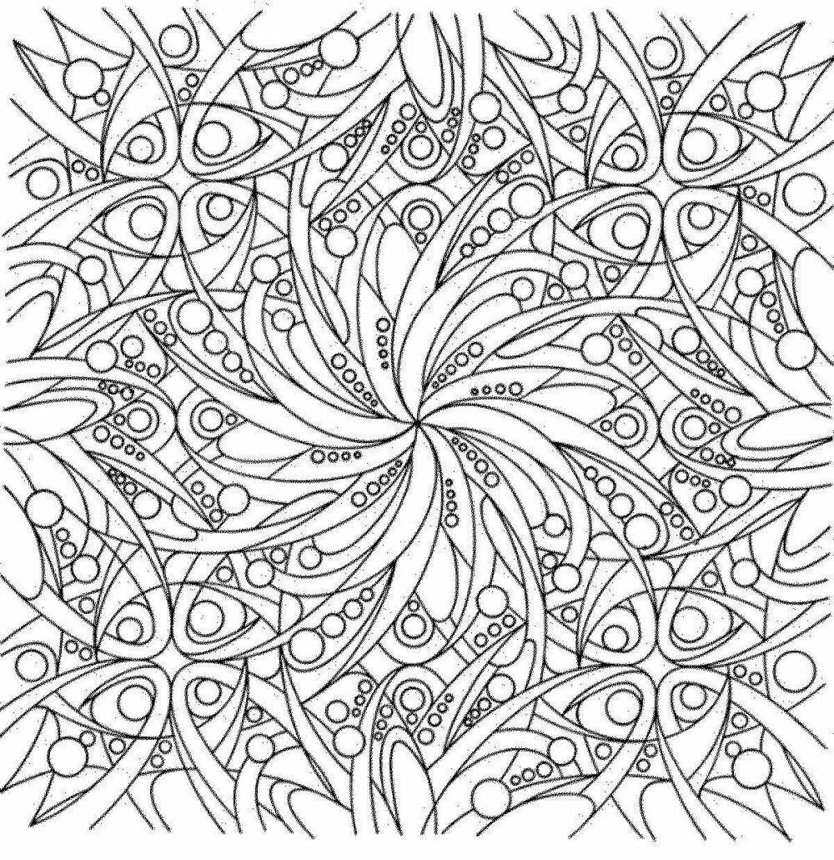 Coloring page with intricate patterns - imagination