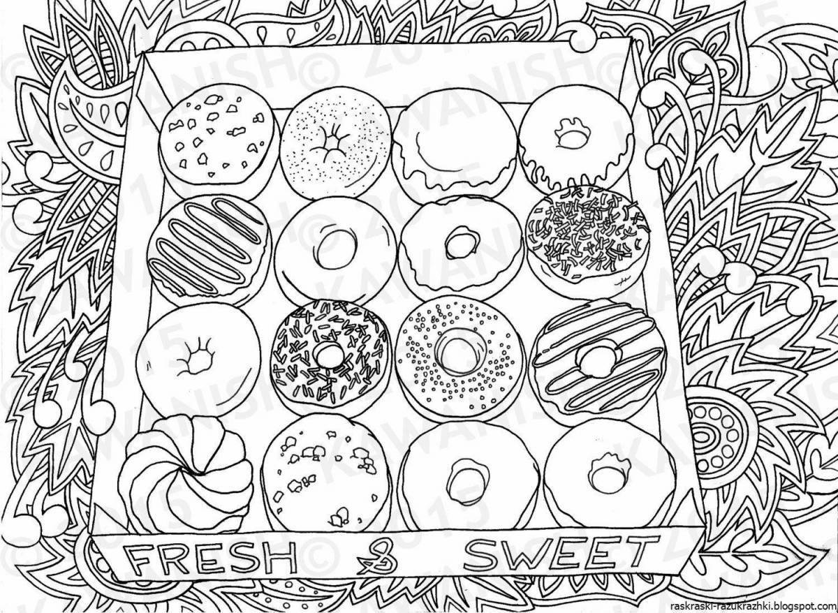 Funny anti-stress food coloring book