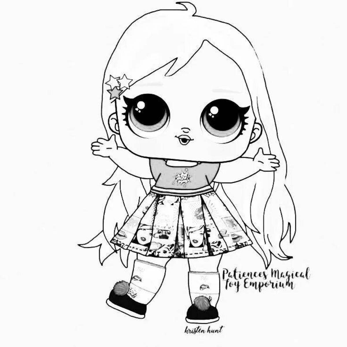 Sparkly coloring doll lol drawing