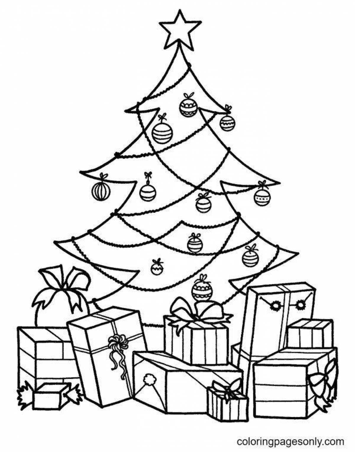 Decorative Christmas tree with gifts