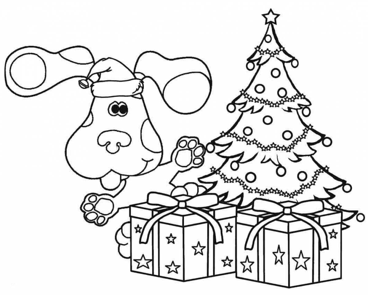 Анимационная новогодняя елка с подарками