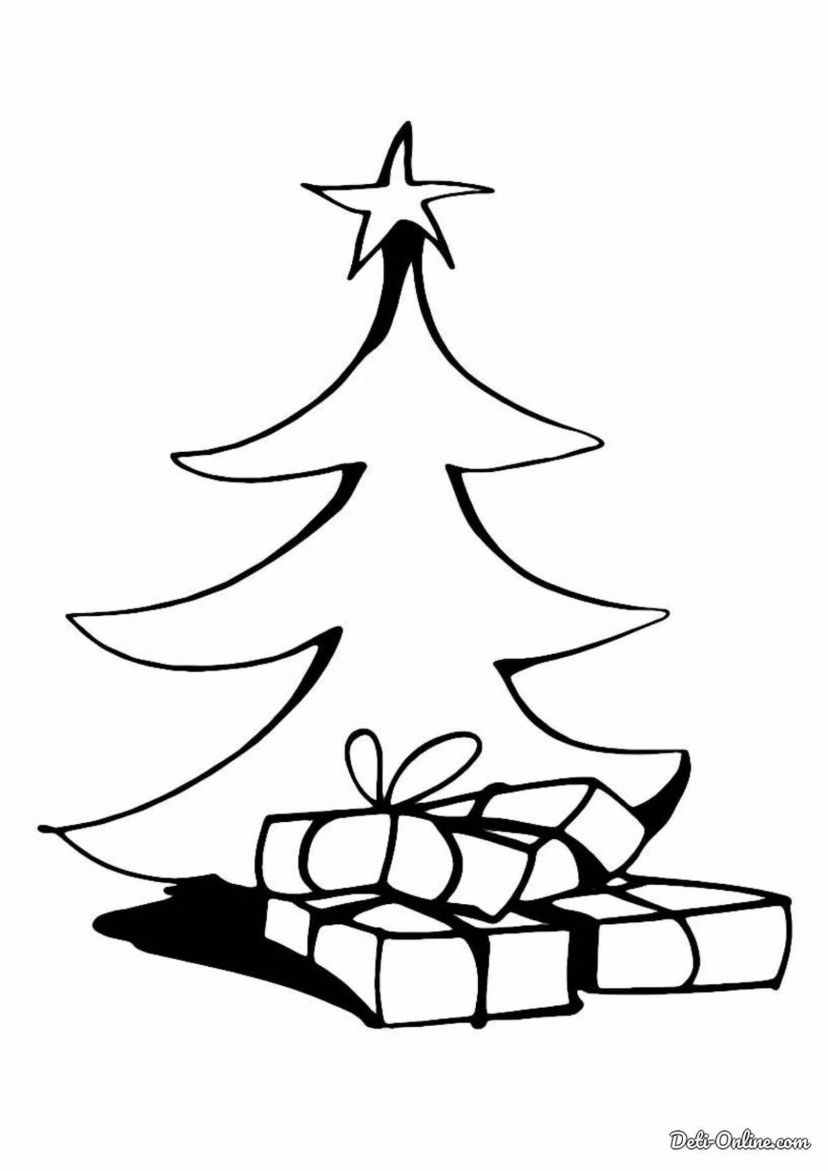 Living Christmas tree with gifts