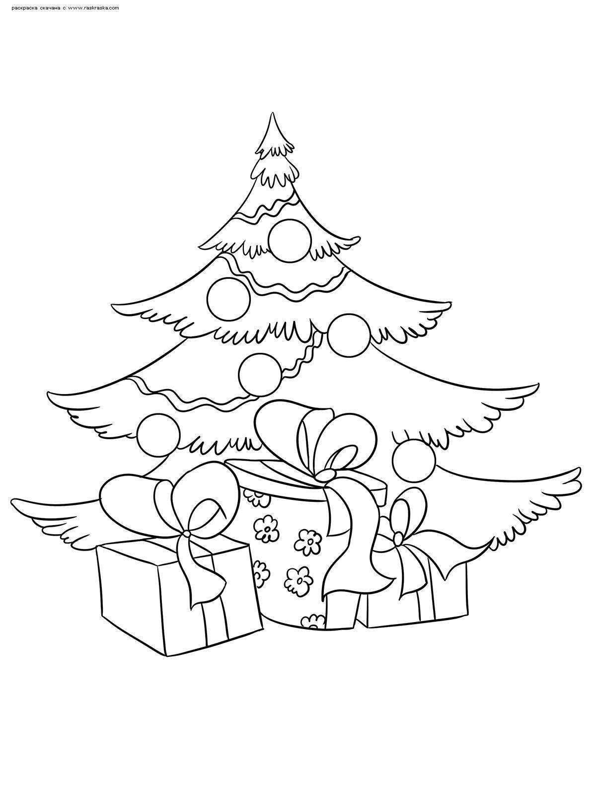 Величественная новогодняя елка с подарками