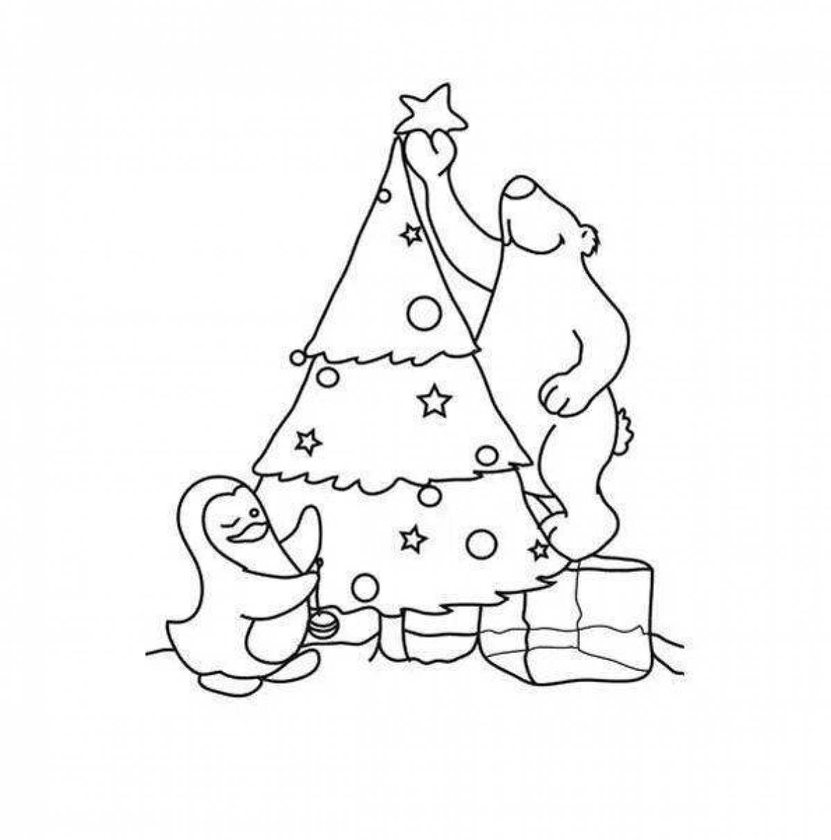 Playful Christmas tree with gifts