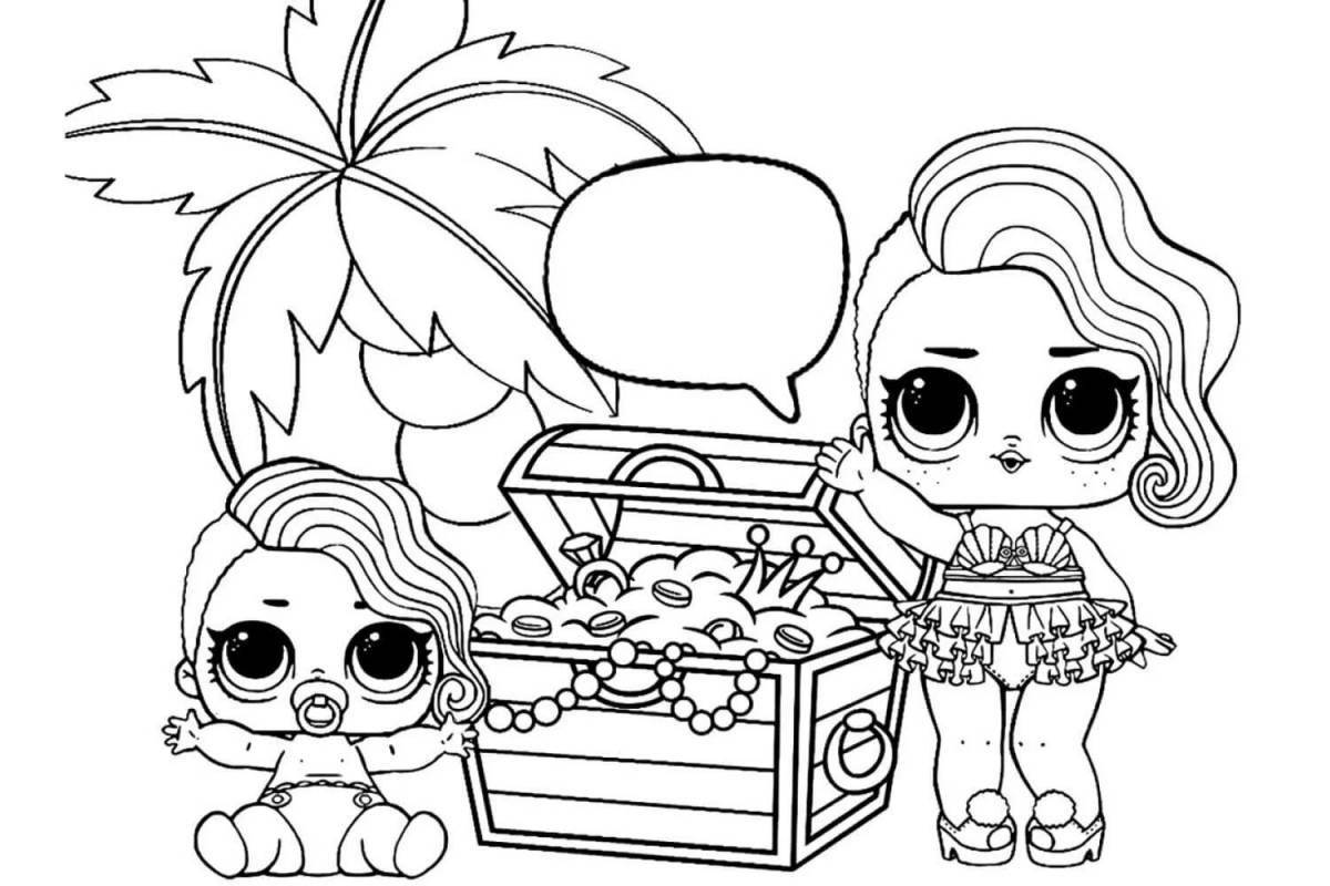 Happy coloring page girls doll lola