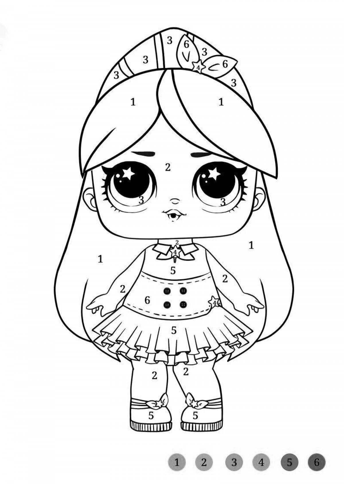 Luminous coloring book for girls, lola doll