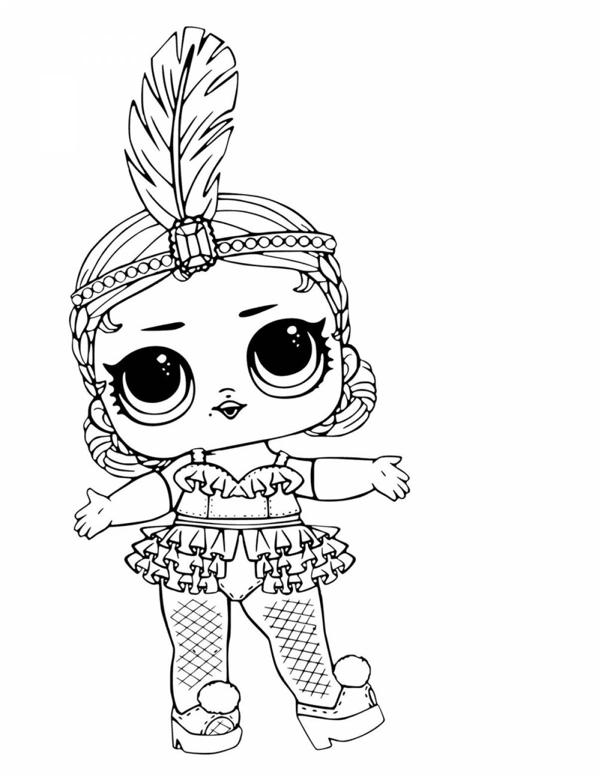 Nostalgic coloring book for girls, lola doll