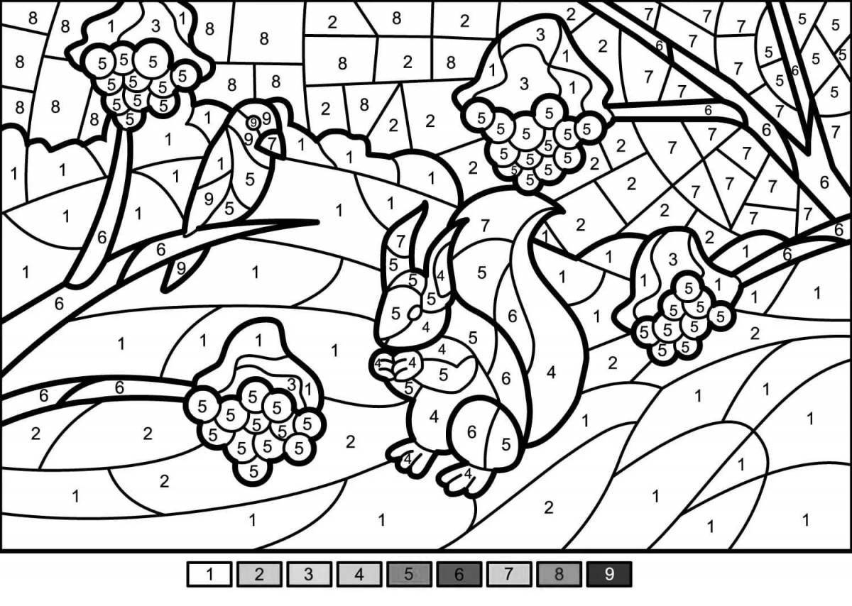 Explosive coloring hey color by numbers coloring page