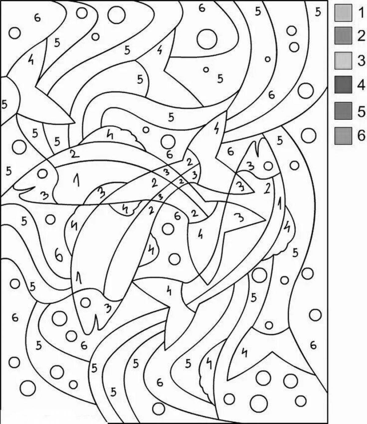 Color-brilliant hey color by numbers coloring page