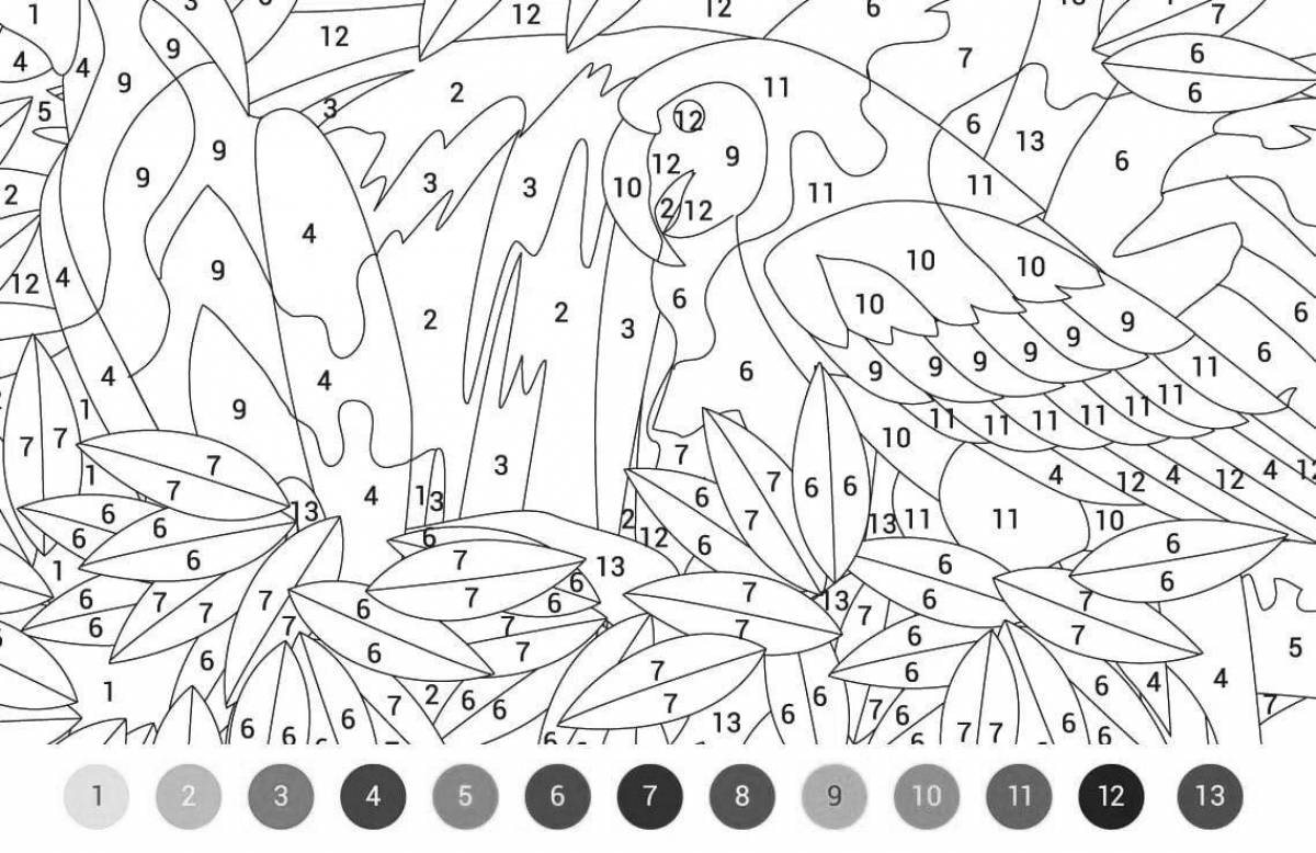 Color-vivid hey color by numbers coloring page