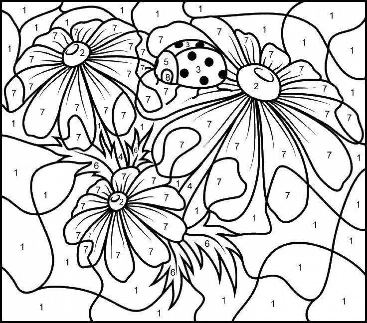 Color-magical hey color by numbers coloring page