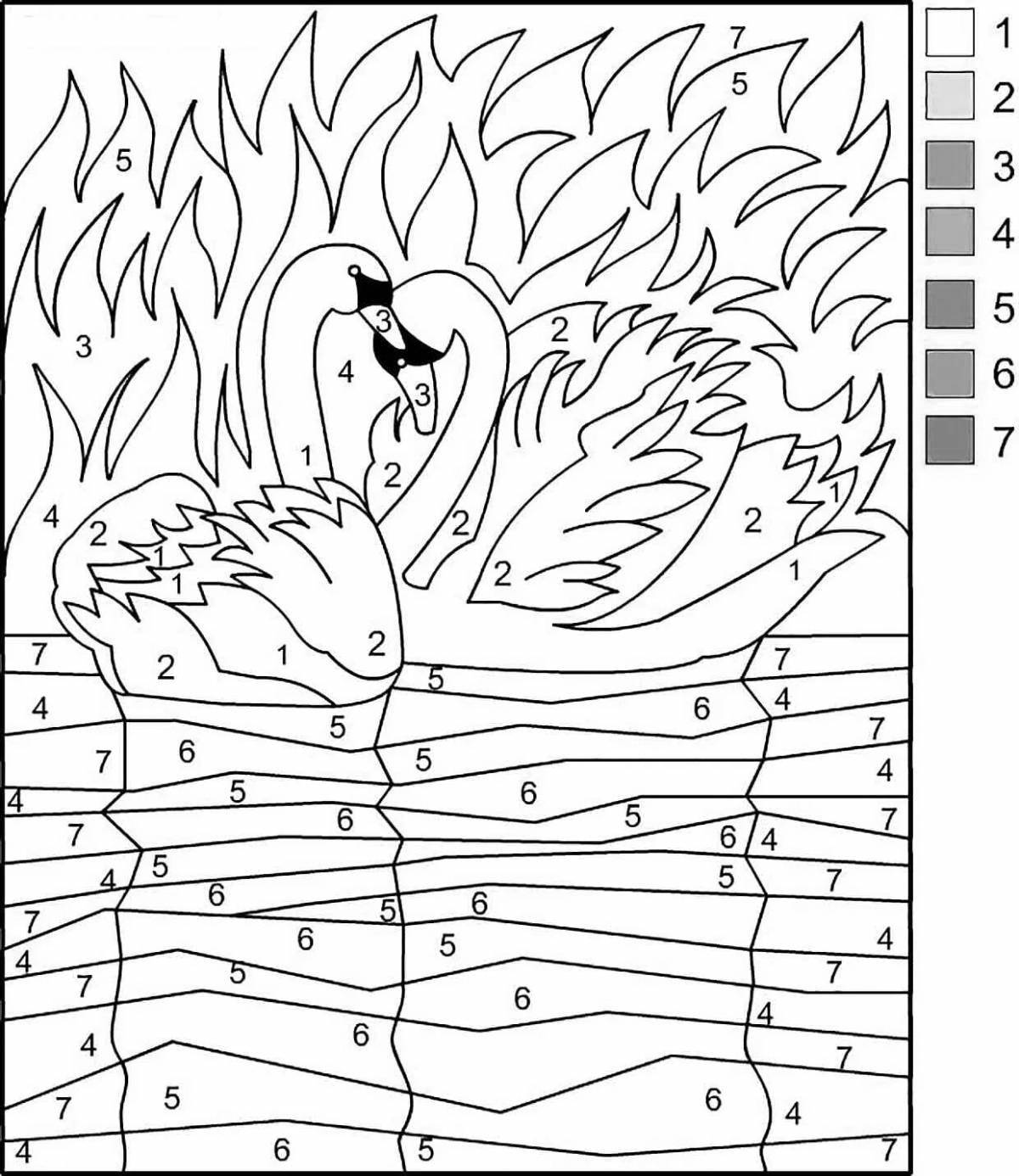 Fascinating coloring hey color by numbers coloring page
