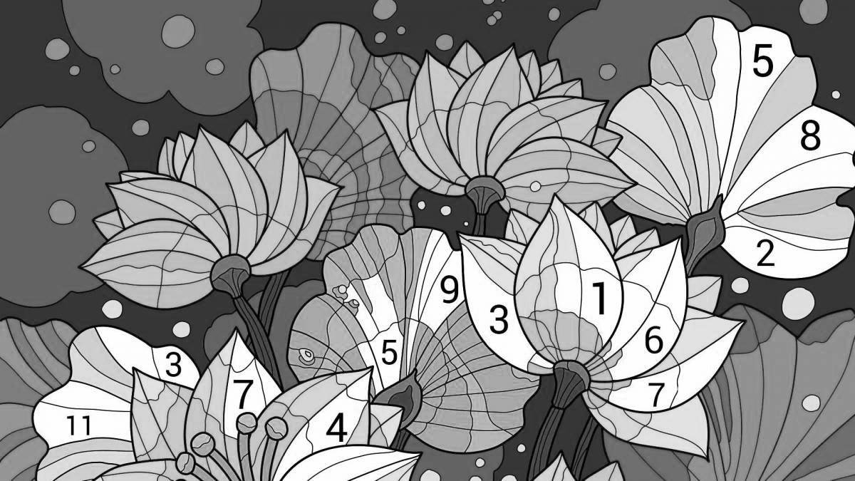 Color-glamourous hey color by numbers coloring page
