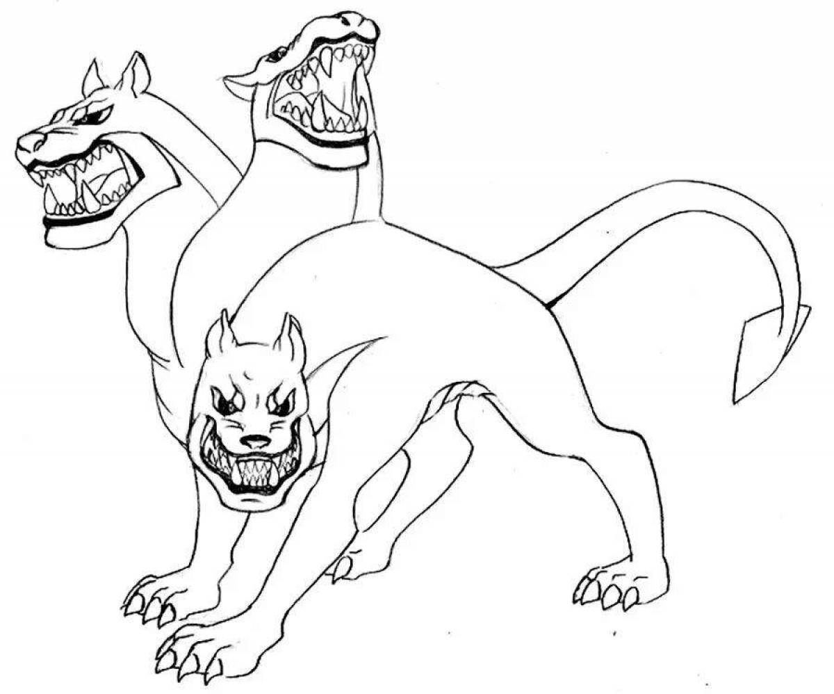 Очаровательная раскраска цербера