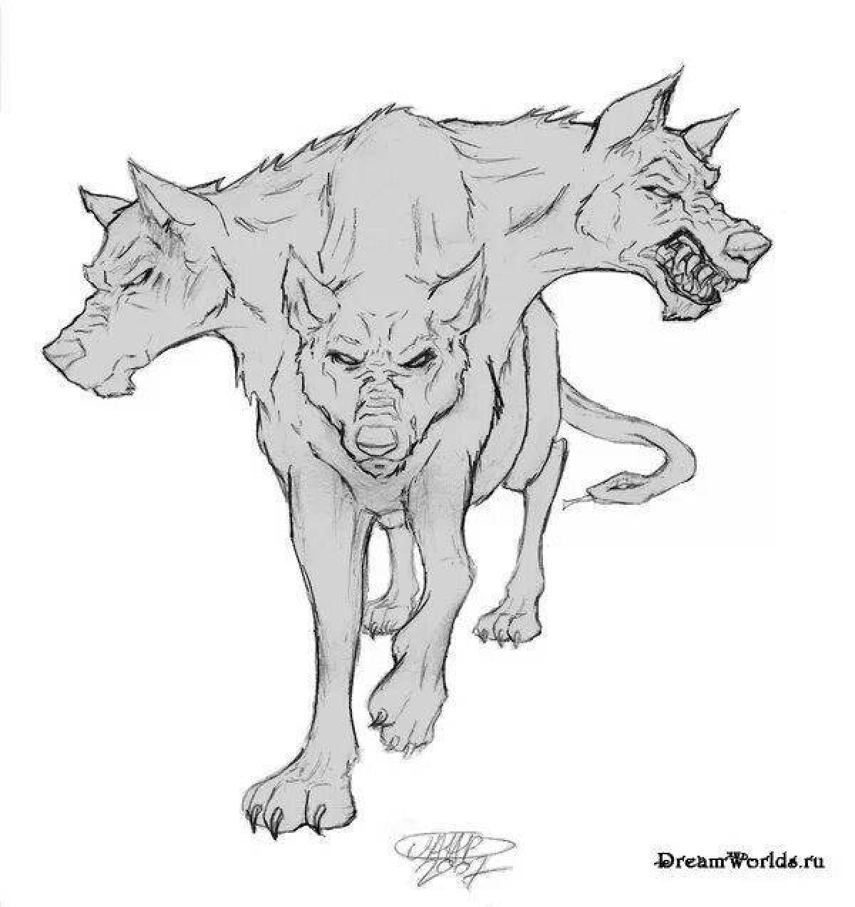 Раскраска манящий цербер