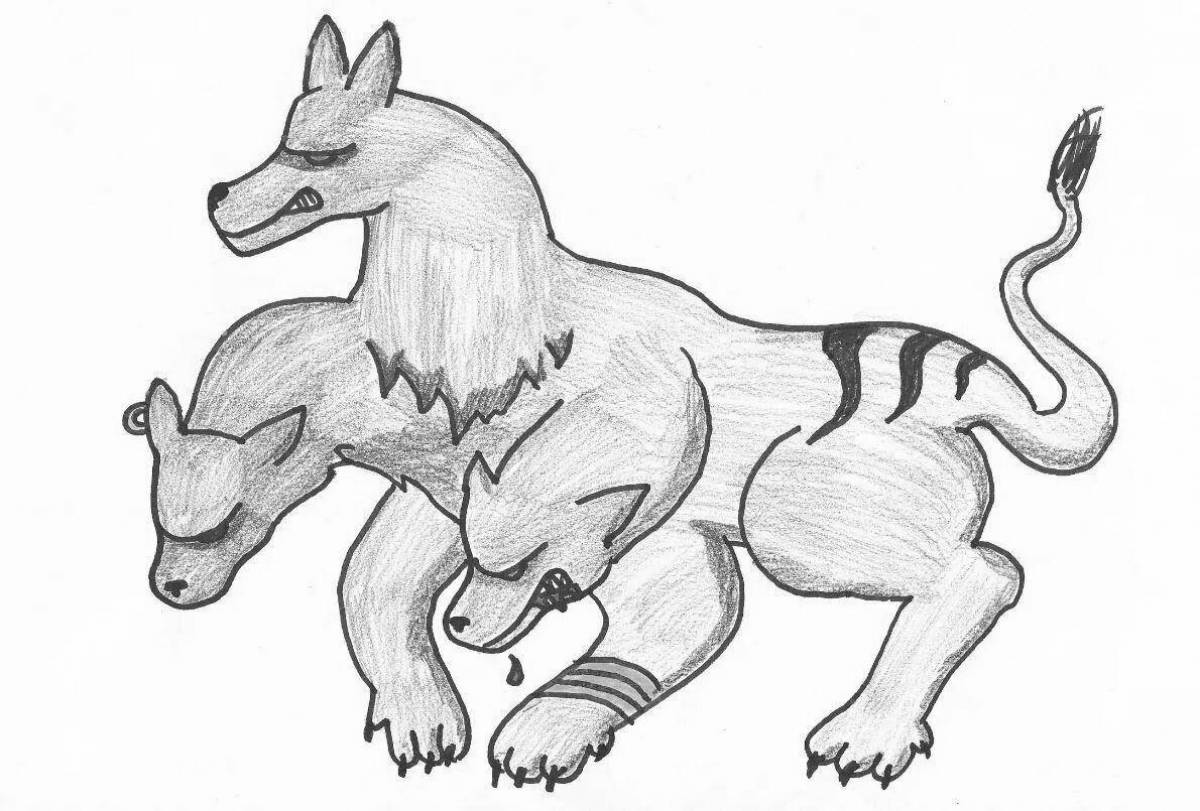 Great cerberus coloring page