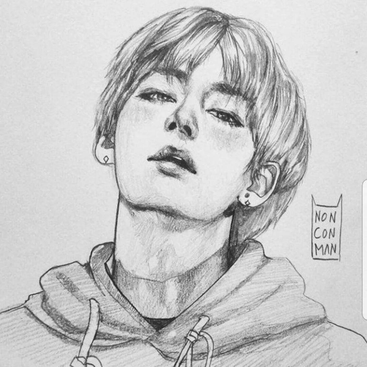 Coloring page adorable taehyung