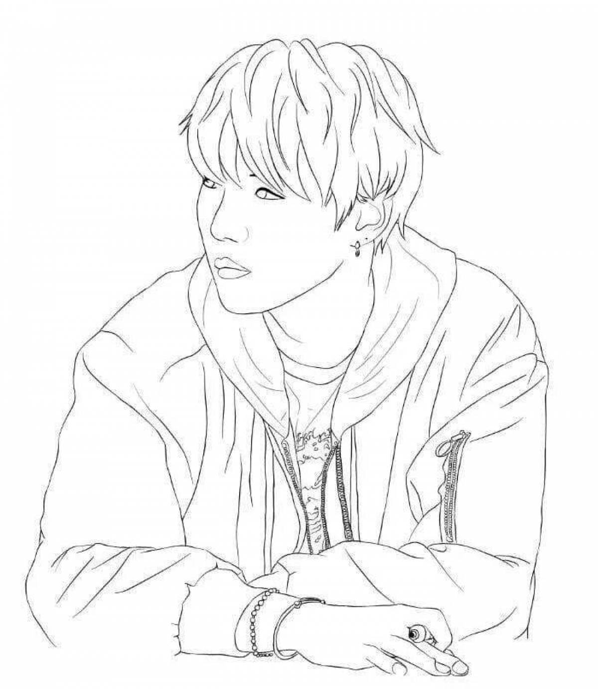 Coloring page dazzling taehyung